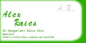 alex raics business card